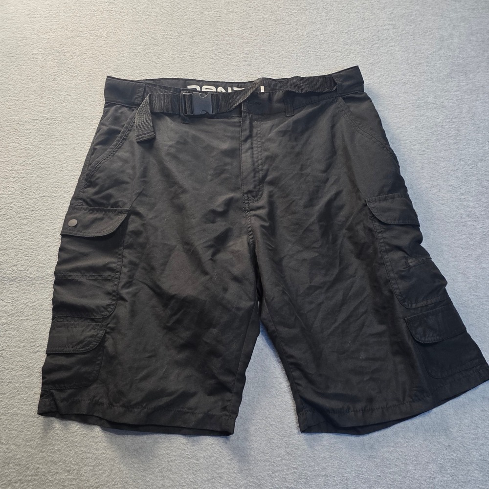 Denali Cargo Shorts Mens 36 Black Utility Hiking Outdoor Belted Multi Pocket‎
